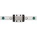 THK Linear Motion Guide Model SRS-M, Single Block, Caged Ball Miniature, Outer Dimensions: 10mm Height, 20mm Width, 30.8mm Length, Rail: 9mm Width, 5.5mm Height, 20mm Pitch, 95mm Length, Load Capacity: 519 Pound-Force