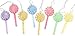Package of Cute Mini Plastic Candy Colored Lollipop Ornaments with Light Sugary Accent Package of 24