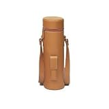 Genuine Leather Saddle Brown Single Bottle Wine Carrier & Surgical Stainless Steel Waiter Style Corkscrew