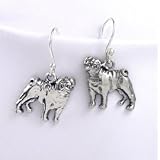 Pug Fawn Sterling Silver Earrings