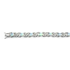 Lab Opal Bracelet STERLING SILVER .925 Oval by Toltec Trading Company