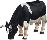 BLACK & WHITE GRAZING COW with BELL Farm Animals PAPO