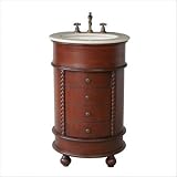 Mars 22 Bathroom Vanity in Light Brown with Marble Top