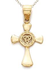 14kt Yellow Gold Small Celtic Cross Pendant - Chain Included