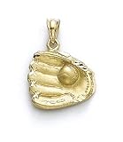 14k Baseball Mitt Pendant
