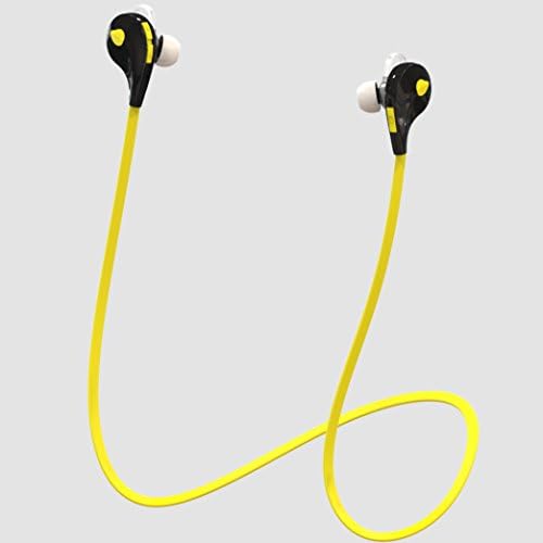Bluetooth Stereo Portable Wireless Bluetooth Headset, Headphone,Earphone with Noise Cancellation for Iphone 6,5s 5c 4s 4, Ipad 2 3 4 New Ipad, Ipod, Samsung Galaxy S3,S4,S5,Note 2,3,4 ,Most Smart Phones and other Enabled Bluetooth Devices-Yellow/black