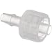 Value Plastics Natural Polypropylene Tube Fitting, Male Luer with Integral Lock Ring to 200 Series Barbed Coupler, Tube ID