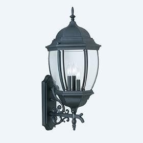 Thomas Lighting SL9142-7 Covington - Three Light Outdoor Wall Fixture, Matte Black Finish with Beveled Glass