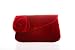 Red small velvet handheld clutch bag evening handbag with velvet rose
