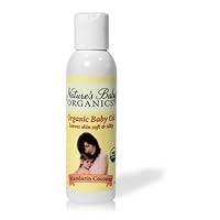 Nature's Baby Organics Organic Baby Oil, Mandarin Coconut, 4-Ounce Bottles (Pack of 2)