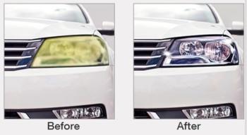 Before and After Headlights - Yellow and Hazed