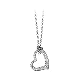 14K White Gold 1/2 ct. Diamond Heart Necklace