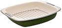 Prestige Country Kitchen Enamel Oven Roaster with Rack, Olive, 14 Inch