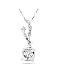 0.17 Cts Diamond Pendant in 18K White Gold