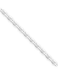.925 Sterling Silver 2mm Beveled Oval Cable Chain