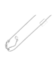 14kt White Gold 22 Inch Diamond Cut Adjustable Box Chain with Lobster Clasp and Small Heart Charm