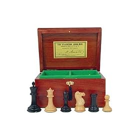 3.5 Inch Staunton Chess Set in Mahogany Box by Jaques of London