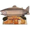 SCHEDULE YOUR DELIVERY DAY! 2 Foot Long * LIFE SIZE * Wild Alaskan Smoked Salmon, Trout & Halibut Gift Basket * Kosher *