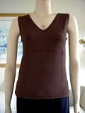MARRIKAS Bamboo Sleeveless Tank Top COCOA SMALL (6-8)