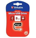 Verbatim Store n Go Micro USB Drive Lightweight Compact Read 10MB/s Write 4MB/s 8GB Ref 44049