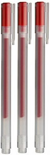 MUJI Gel Ink Ball Point Pen 0.38mm RED color 3pcs