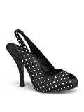 Black Polka Dot Peep Toe Slingback Sandal - 7