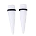 White Acrylic Expander Taper Ear Stretcher Plug 5 / 8''