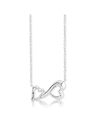 Sterling Silver 16" + 2" Extension Double Heart Infinity Necklace