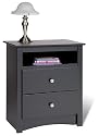 Furniture online: Prepac Bdc-2428 Black Sonoma Tall Night Table - Nightstands