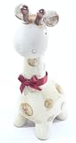 Outdoor Living : Medium Porcelain Giraffe with Red Bow (Different Sizes Available)