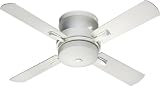 Quorum Fans 65524-8 52 Davenport Flush Mount Studio White Ceiling Fan w/ Light & Wall Ctrl