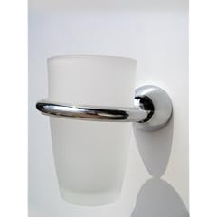 Exclusiver Glashalter mit Chrom Wandhalterung - ital. Markenprodukt. Sofort lieferbar !