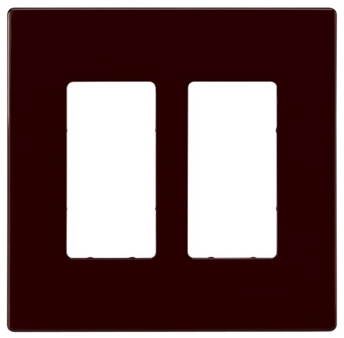 Cooper Wiring Devices PJS262B Mid-Size Polycarbonate 2-Gang Screwless Decorator Wallplate, Brown Color