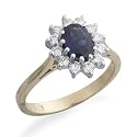 Eighteen Carat Gold Diamond and Sapphire Cluster Ring