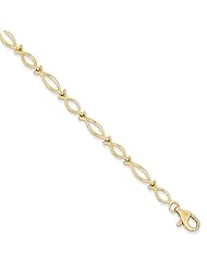 10k Solid Polished Religious Fish Bracelet