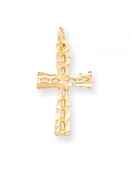 10k Yellow Gold Cross Charm - Religious Jewelry
