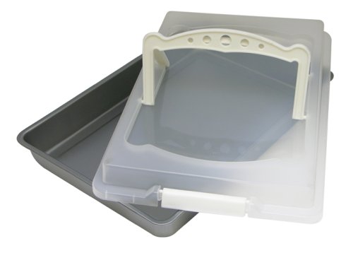 OvenStuff Non-Stick 15.4 Inch x 10.5 Inch Lasagna Pan with Matching Cover with Handles