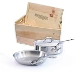 Review Mauviel  / Mauviel M'Cook Stainless Steel 3 Piece Set w/Wooden Crate