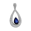 18K White Gold Sapphire and Diamond Pendant