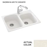 Swanstone KSDB-3322 Double Bowl Kitchen Sink, Tahiti Ivory