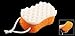 uxcell Soft Sponge Bath Shower Pouf Loop Scrubber Orange White