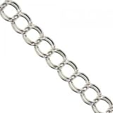 Sterling Silver Double Link Charm Bracelet New