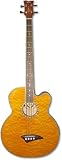 Dean Performer Bass Quilt Maple - Natural Finish 4 - String Cutaway Acoustic / Electric Bass - B0010XQLRC