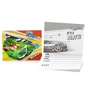 Party Supplies - Hot Wheels Fast Action Invitations (8) by Birthday Express