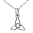 Sterling Silver Polished Celtic Design Pendant with 18 inch Cable Chain
