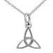 Sterling Silver Polished Celtic Design Pendant with 18 inch Cable Chain