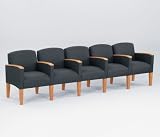 Fabric Five Seater with Center Arms Belmont Series Collection by Lesro - G5453K4