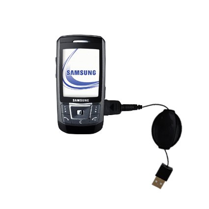 Retractable USB Cable for the Samsung SGH-D870 with Power Hot Sync and Charge capabilities - uses Gomadic TipExchange Technology