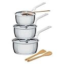 A di Alessi Pots&Pans  Starter Set, Stainless Steel, 6 Pieces, (AJM105SET)