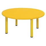 Ecr4kids 45" Round Resin Table - 22"H Yellow
